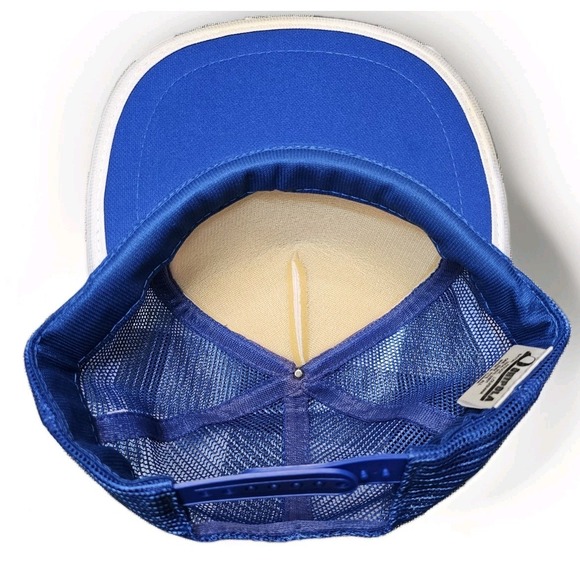 Vintage Louisiana Bass Fishing Trucker Hat White Blue Cap Snapback Chipola - Picture 5 of 6